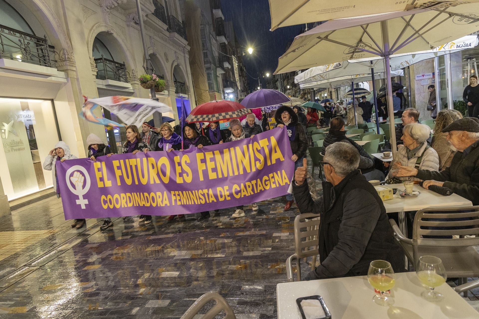 Manifestación por el 8M en Cartagena, en imágenes