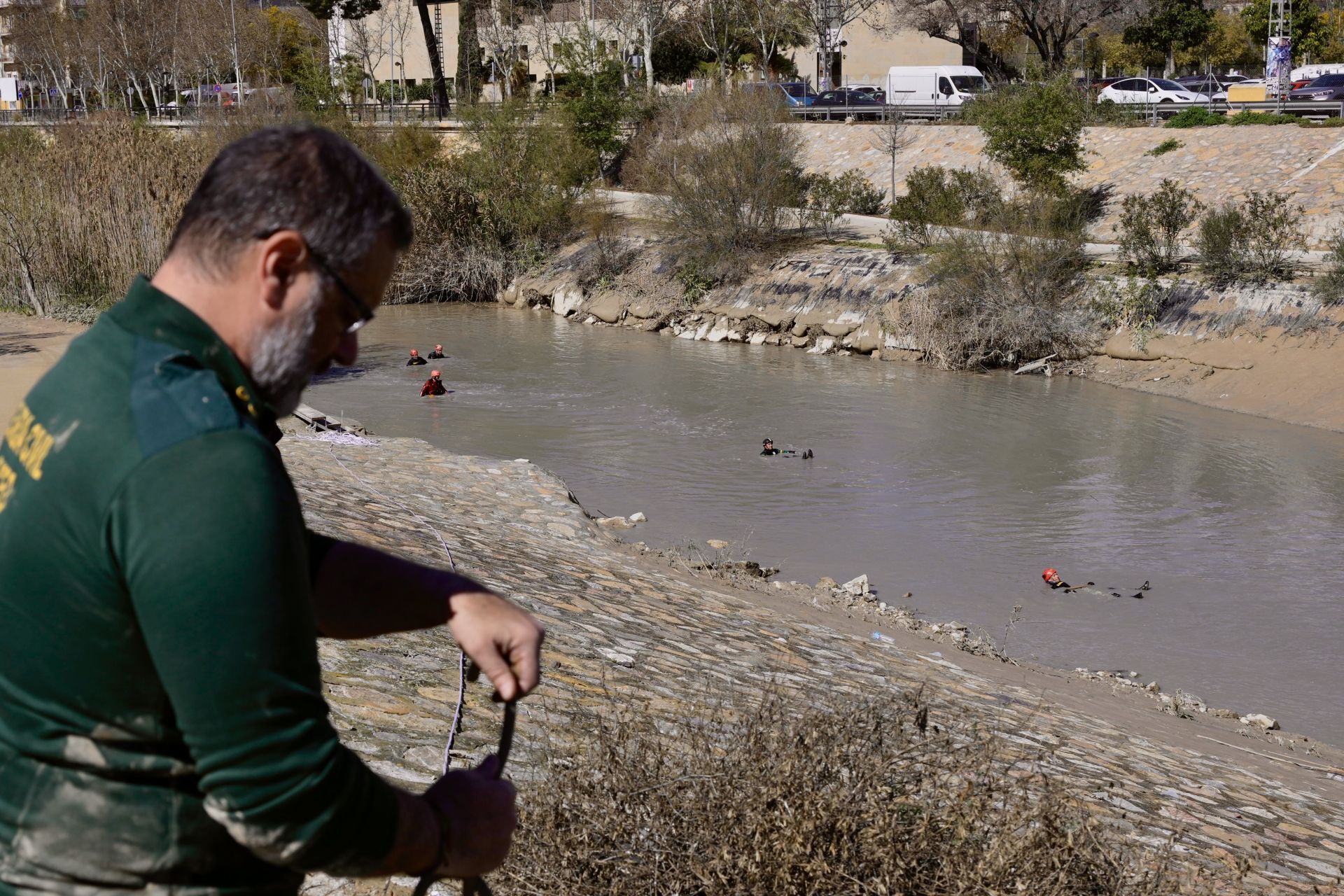 Imágenes del cuarto día de búsqueda de un hombre en el río Segura