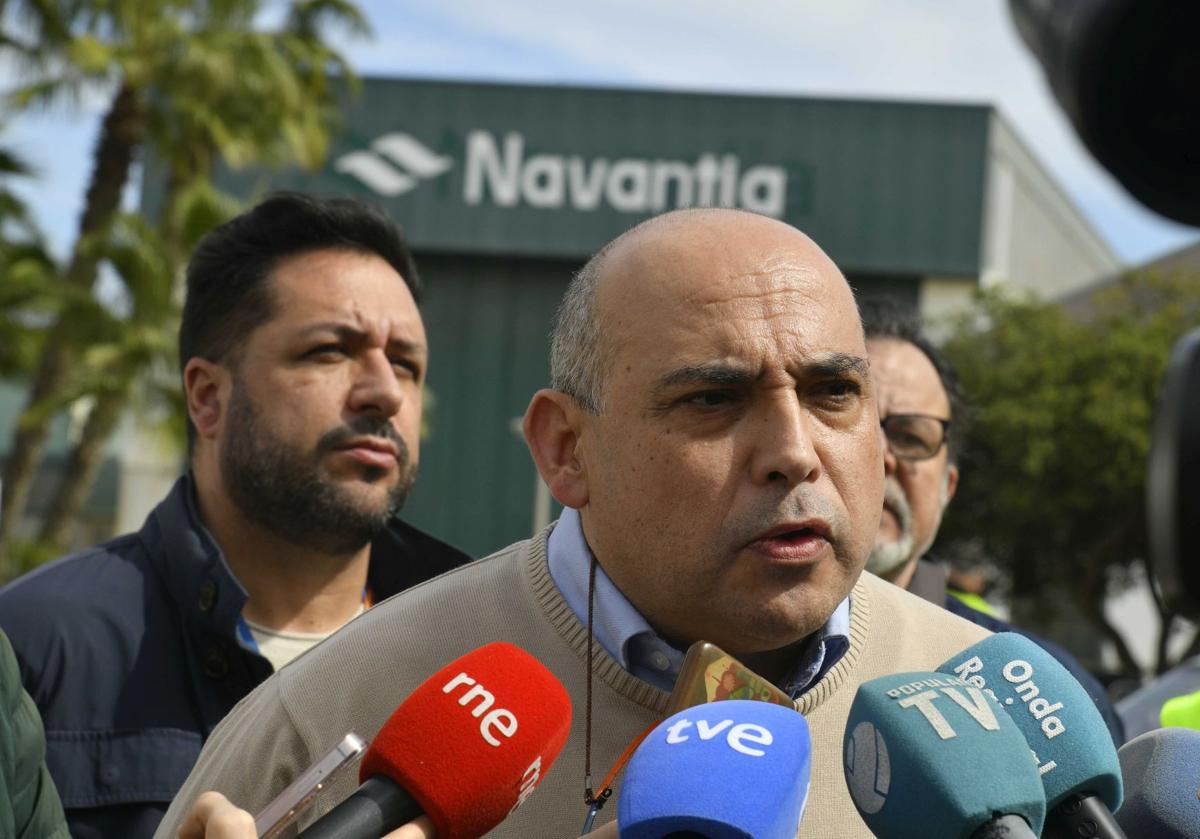 El presidente del comité de empresa de Navantia, Eusebio Ángel Martínez, este miércoles.