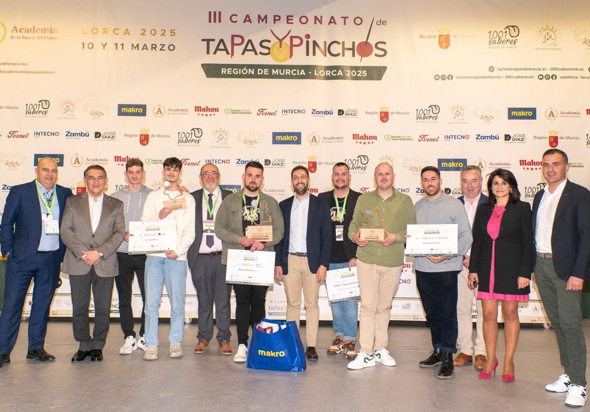 Los ganadores del III Campeonato de Tapas y Pinchos de la Región de Murcia.