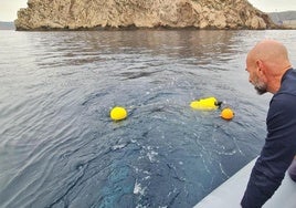 Un técnico supervisa uno de los hidrófonos en Escombreras en una imagen de archivo.