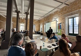 El director general del Agua, José Sandoval, en su intervención en el taller de Interreg.