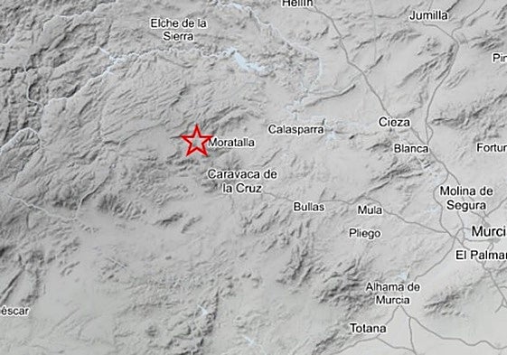 Ubicación del epicentro del terremoto.
