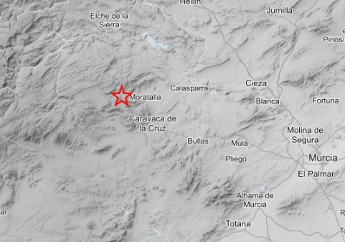 Ubicación del epicentro del terremoto.