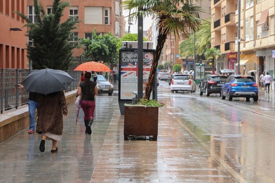 Lluvia en Lorca, en una imagen de archivo.