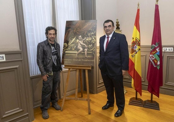 García Bermúdez y Gonzalo Sicre, ante el cartel.