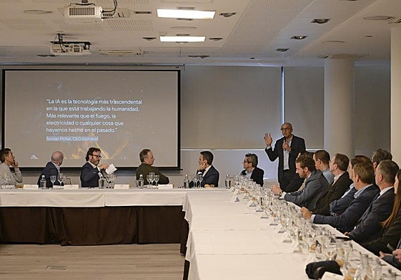 Isaac Hernández, ayer, en la cita con empresarios en Murcia.