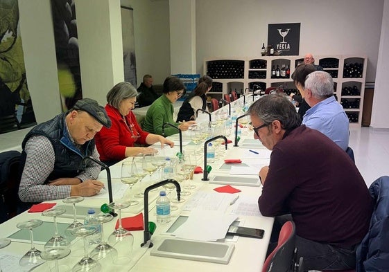 La sesión de cata de los vinos de la cosecha 2024, con miembros de la denominación e invitados.