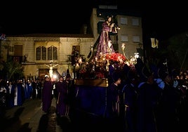El Nazareno de Salzillo bendice los cuatro puntos cardinales de Lorquí en Jueves Santo, tras la Procesión del Calvario.