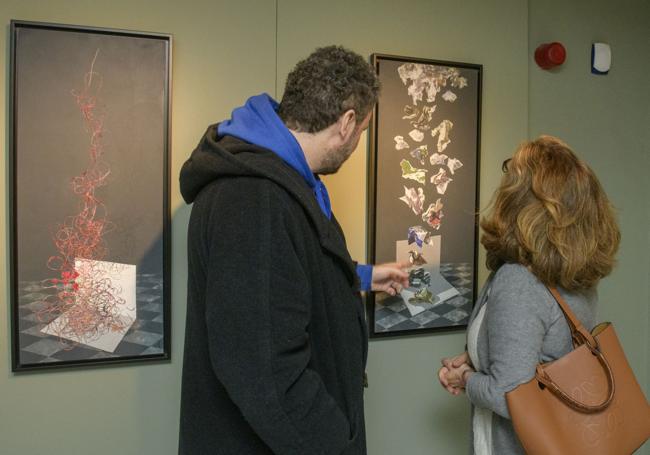Obras de la muestra 'Conversaciones', de Chelete Monereo.