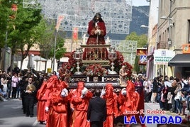 La imagen del Señor del Balcón en la mañana del Viernes Santo, en Caravaca de la Cruz