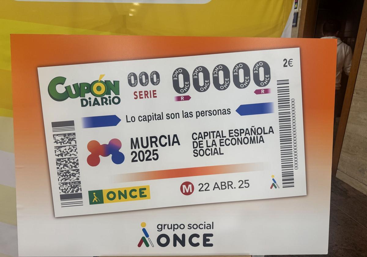 La ONCE dedica su cupón de mañana a Murcia como Capital Española de la Economía Social 2025