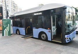 Uno de los autobuses eléctricos.