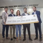 El concejal de Deportes de San Javier, Sergio Martínez; Fran Sánchez, de la CARM; la entonces alcaldesa Ana Belén Castejón; Paco Belmonte y Mario Cervera, con la fila cero.