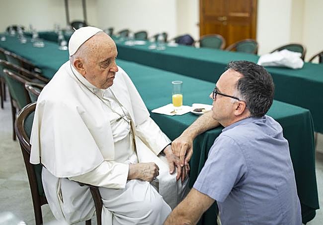 Darío Menor, en uno de sus encuentros con el Papa Francisco.