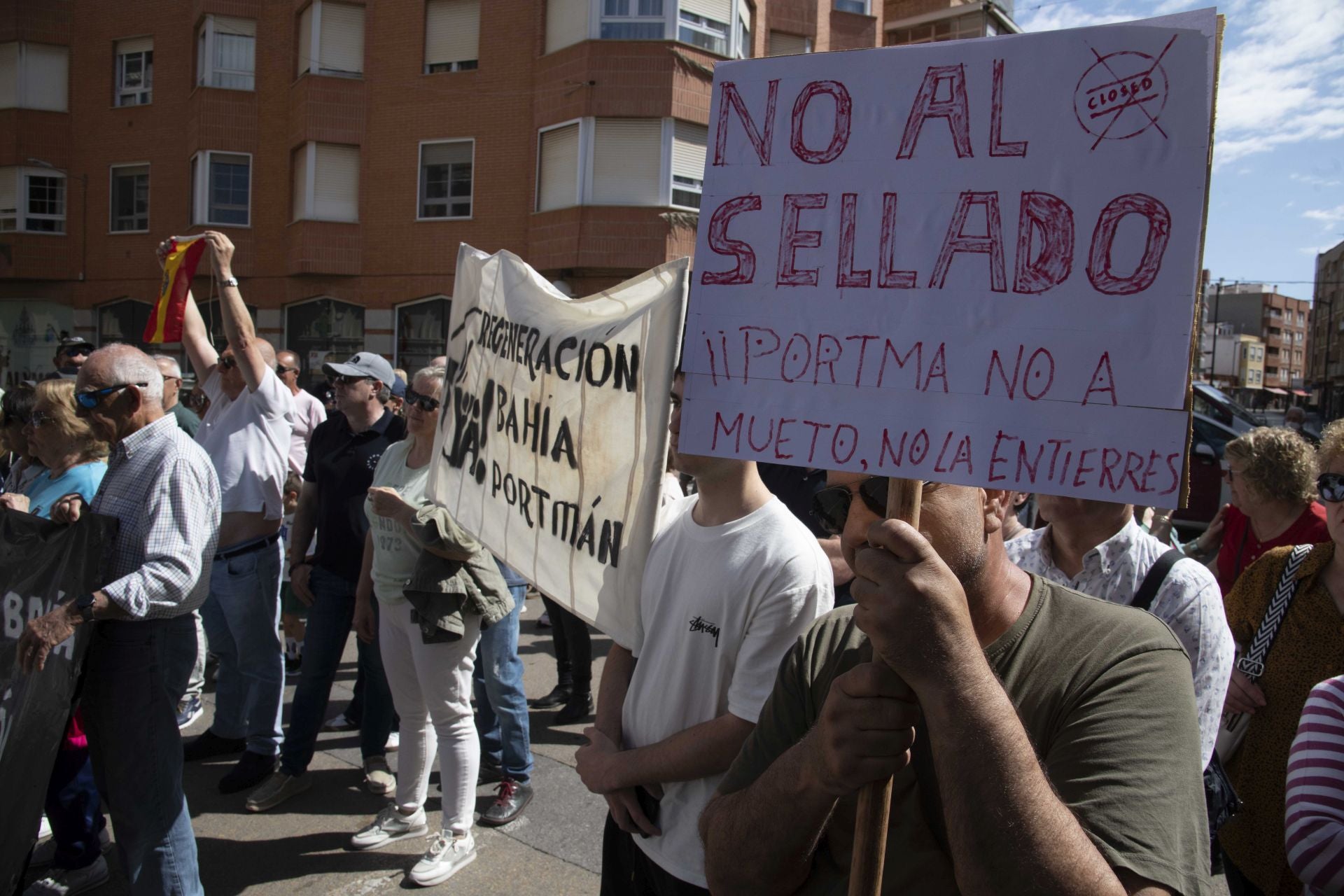 La concentración en La Unión contra el sellado de Portmán, en imágenes