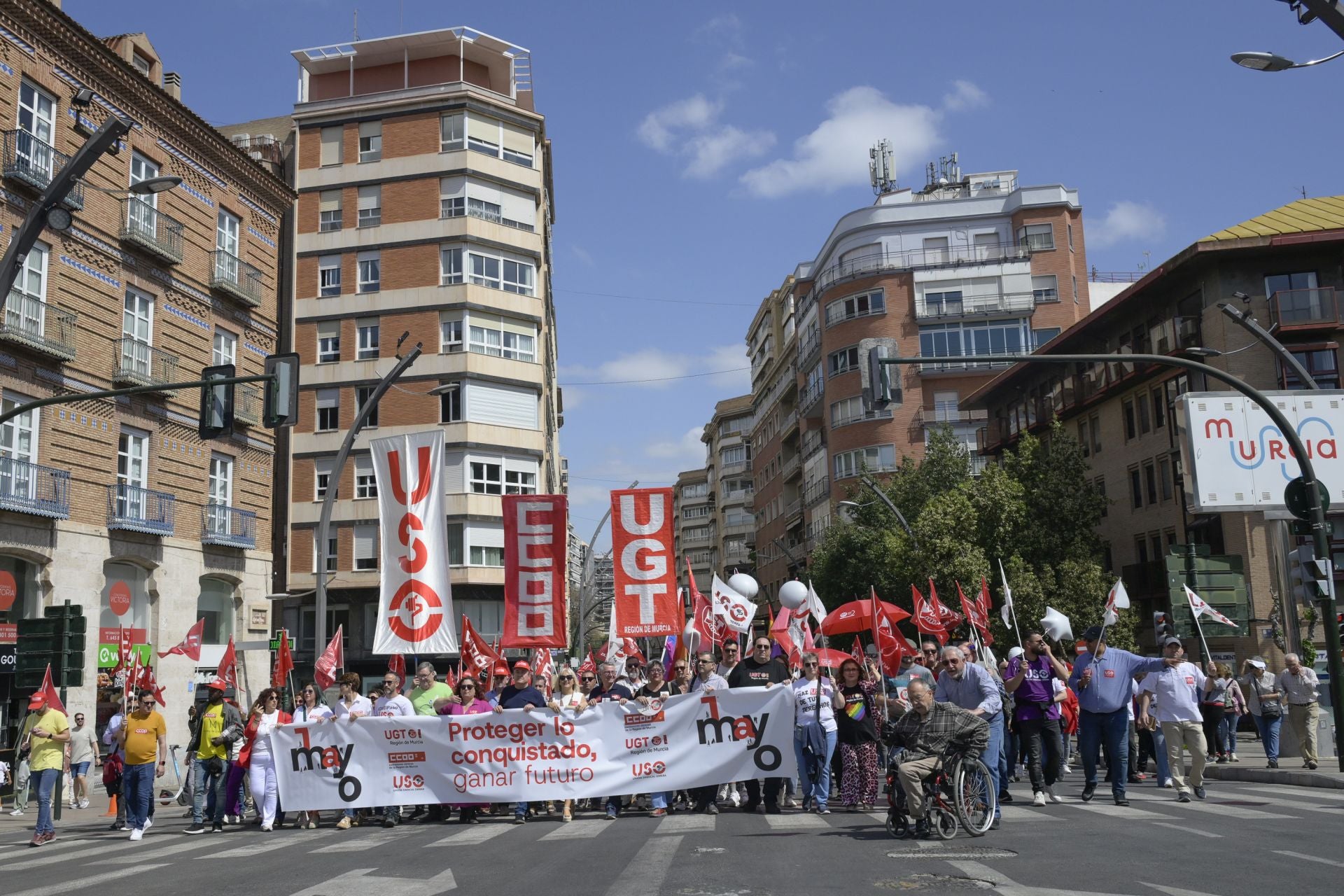 Las imágenes de la manifestación del Primero de Mayo en Murcia