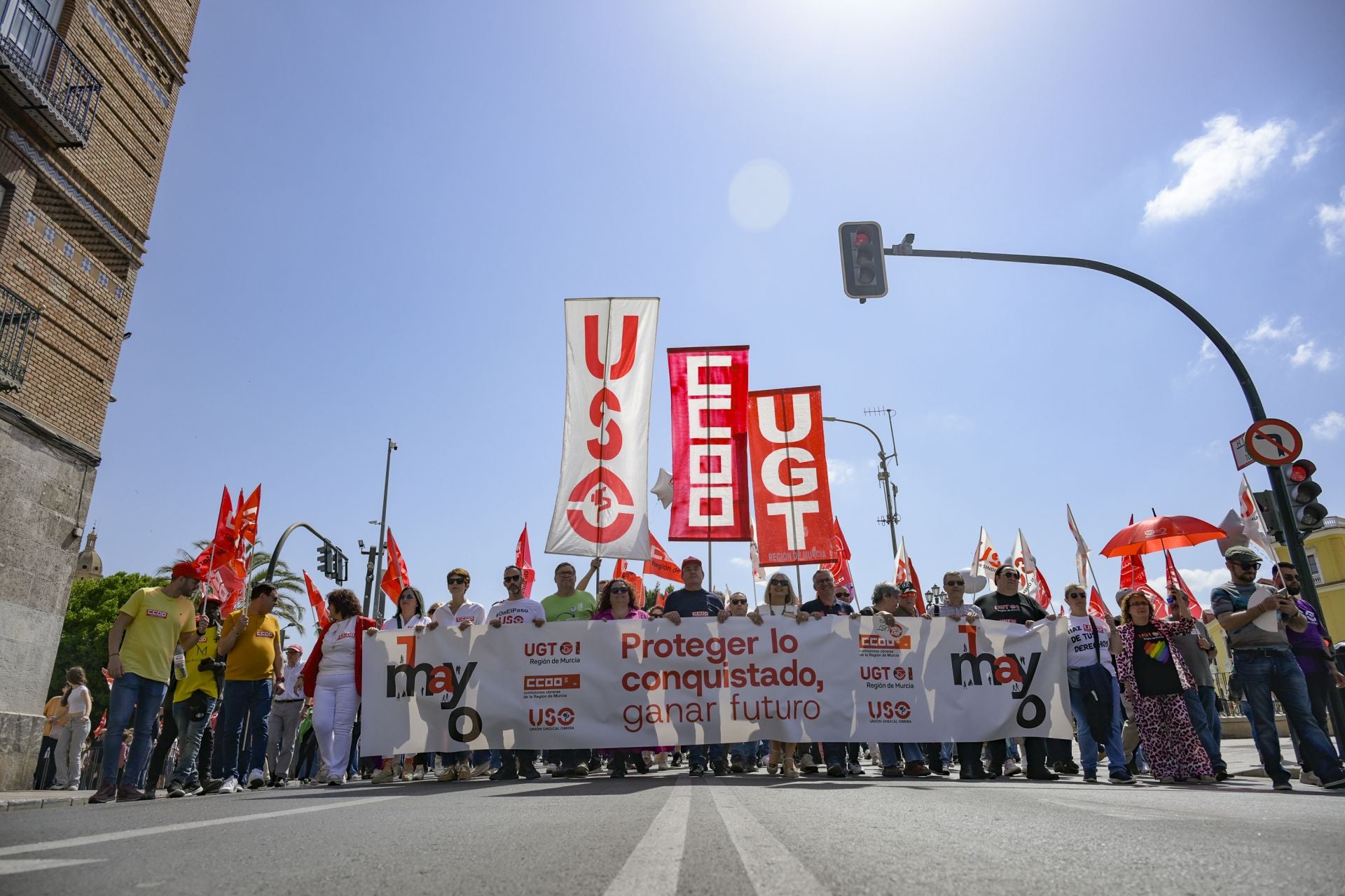 Las imágenes de la manifestación del Primero de Mayo en Murcia