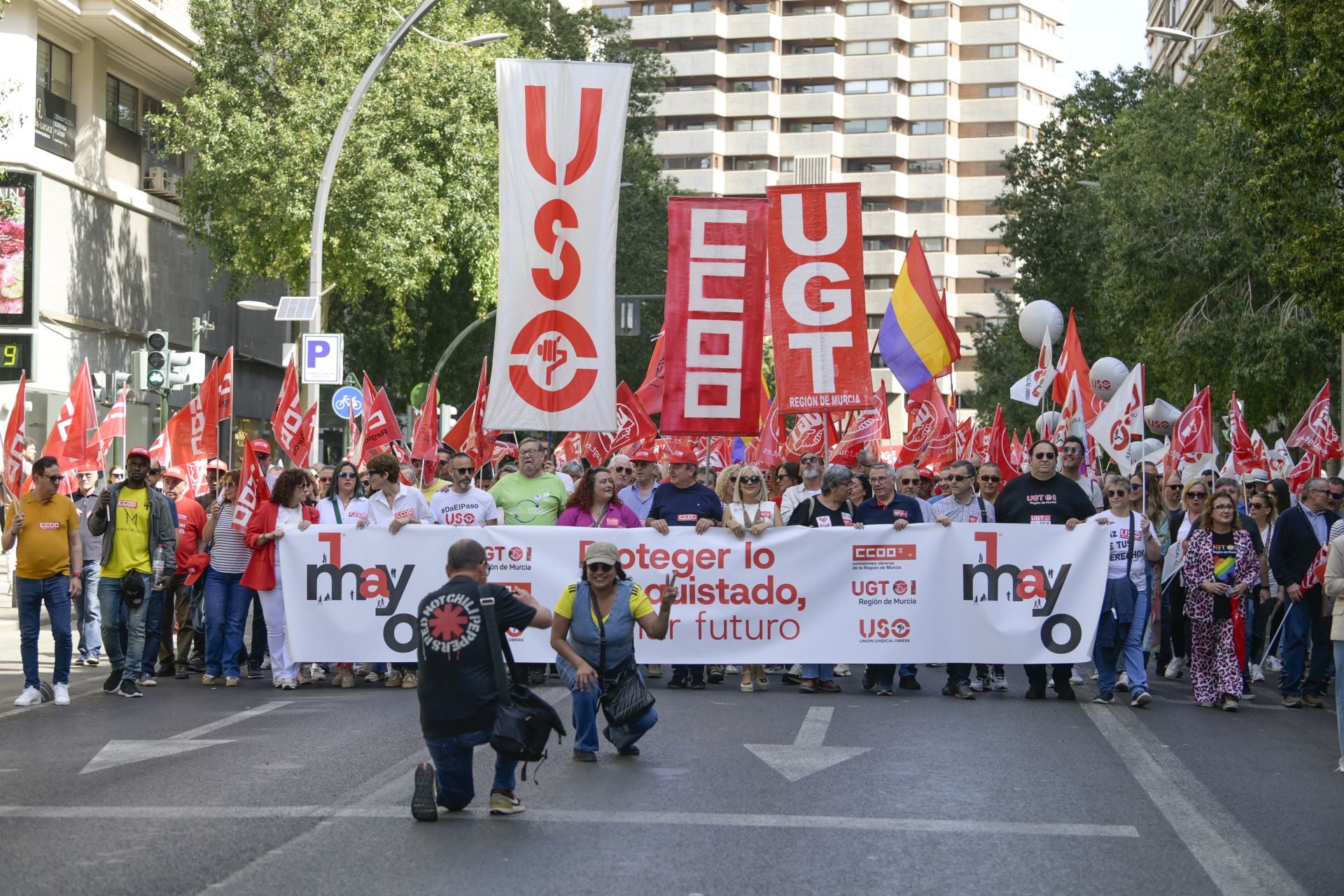 La manifestación del Primero de Mayo en Murcia, en imágenes