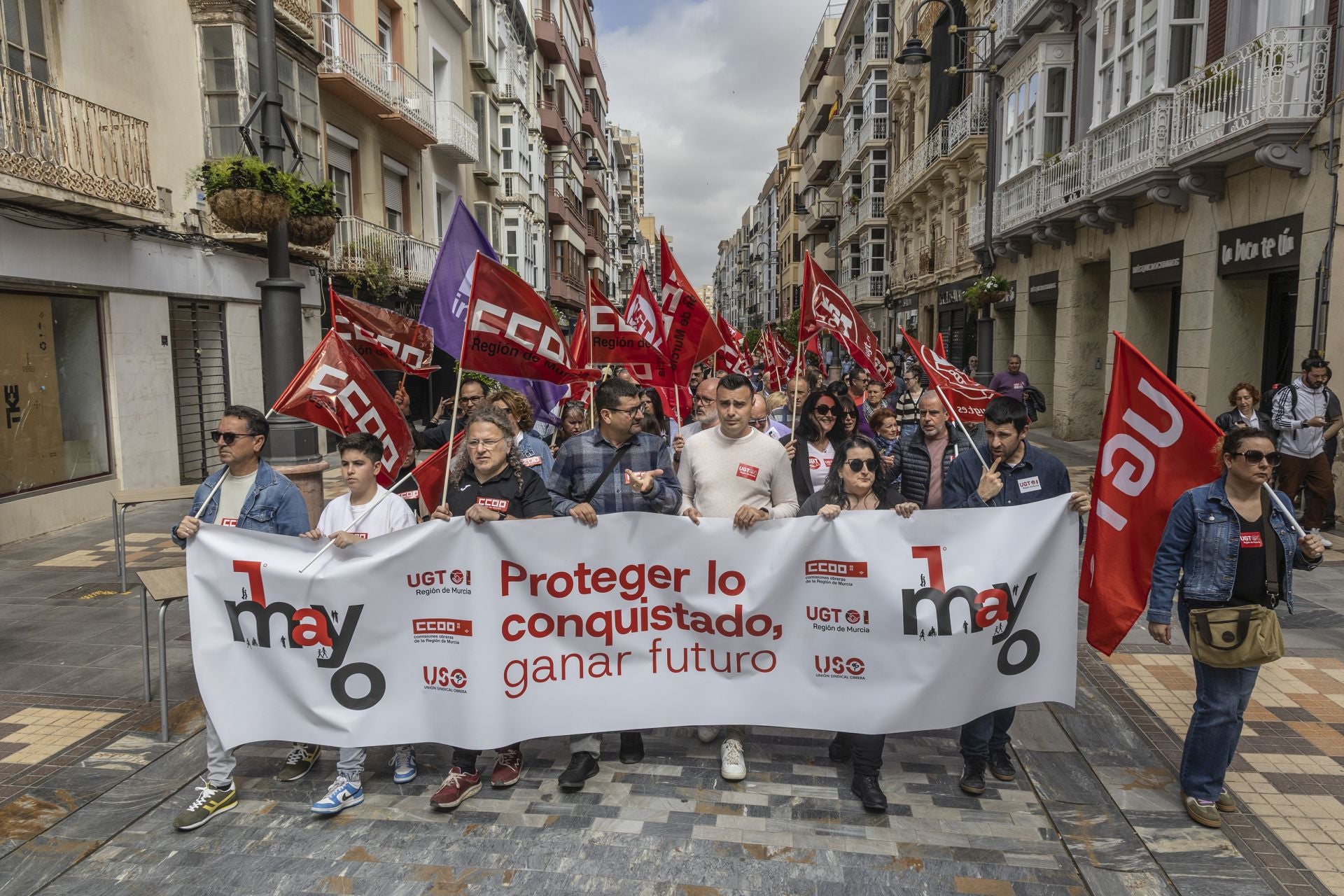 La manifestación del Primero de Mayo en Cartagena, en imágenes