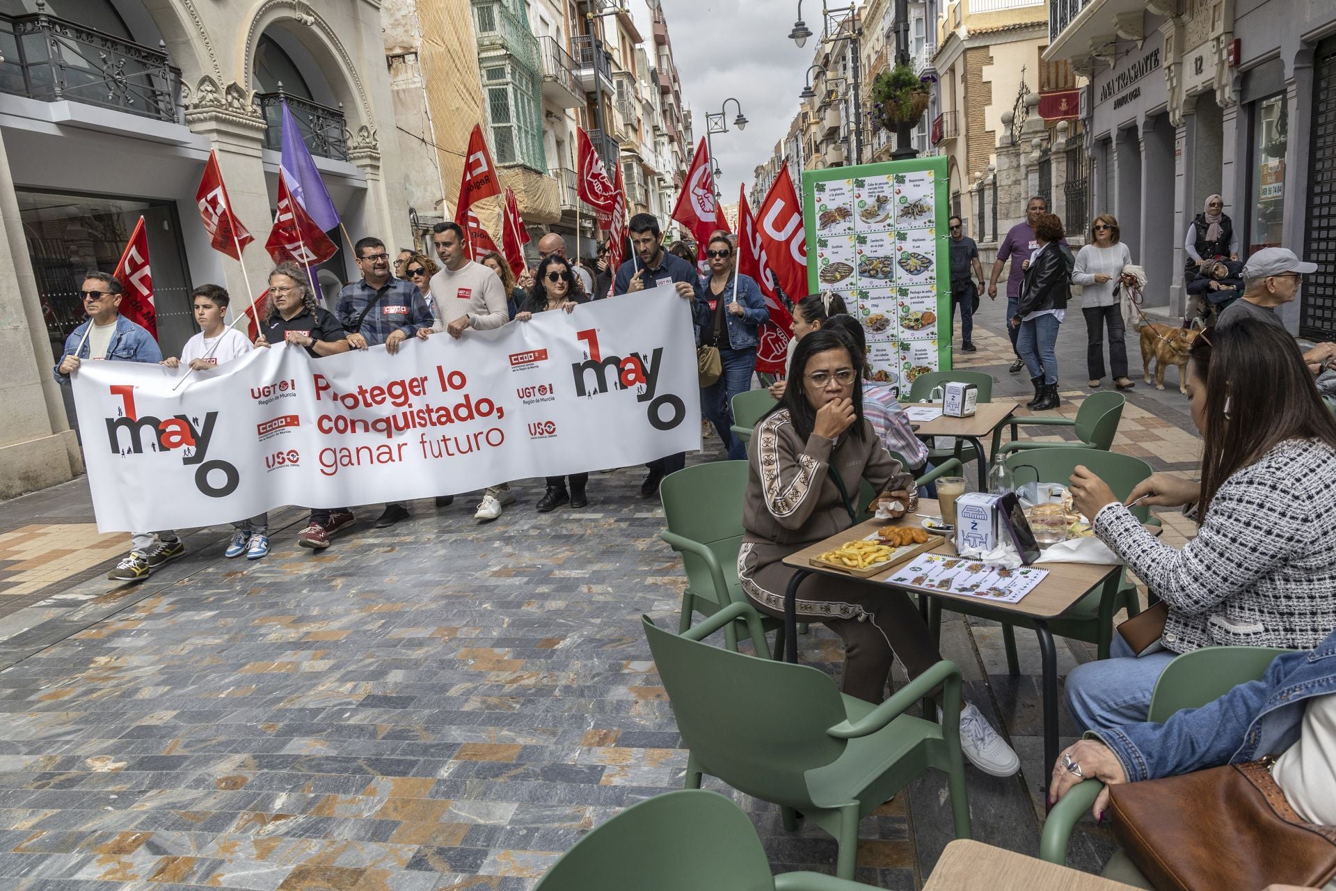 La manifestación del Primero de Mayo en Cartagena, en imágenes