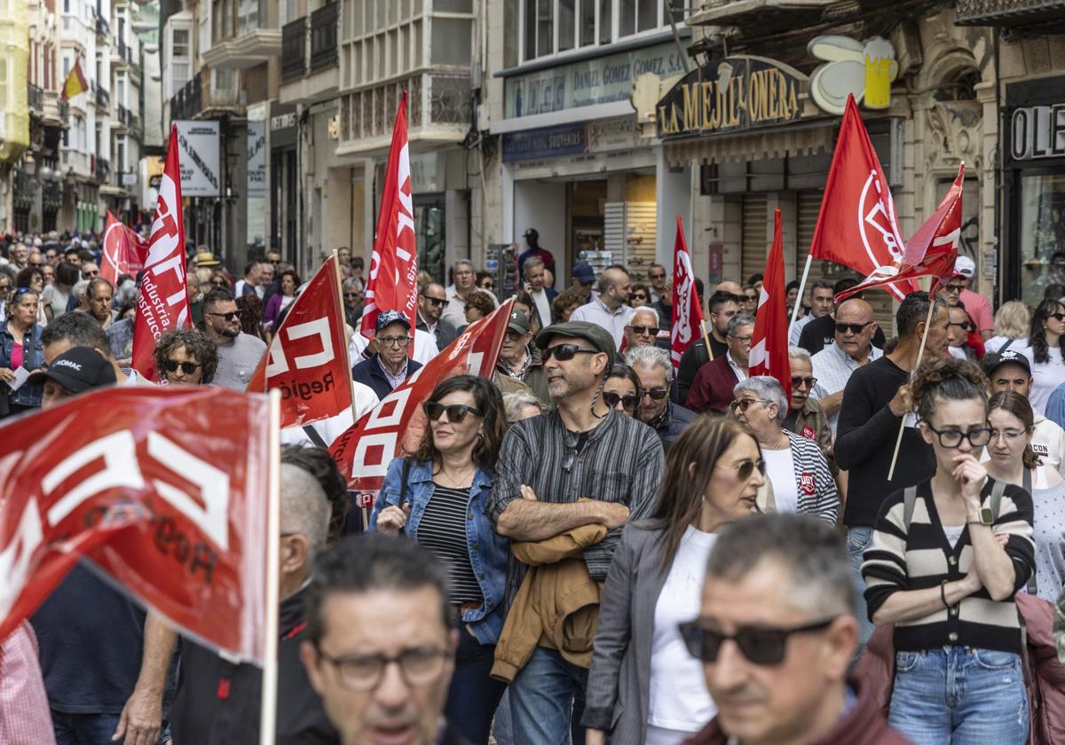 La manifestación del Primero de Mayo en Cartagena, en imágenes