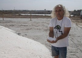 Pedro García, de Anse, en las salinas de Marchamalo el pasado septiembre.