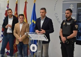 El alcalde de Caravaca, José Francisco García, durante la rueda de prensa.