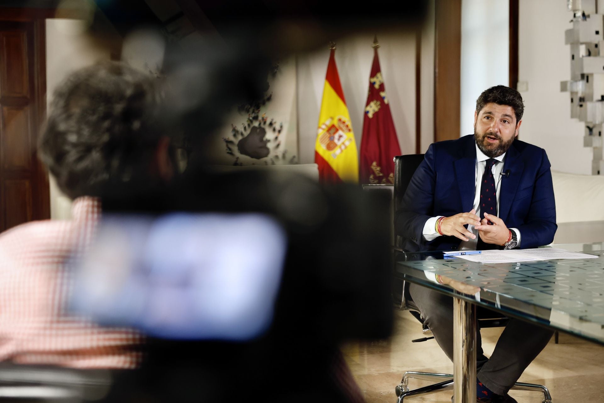 Fernando López Miras, durante la entrevista.