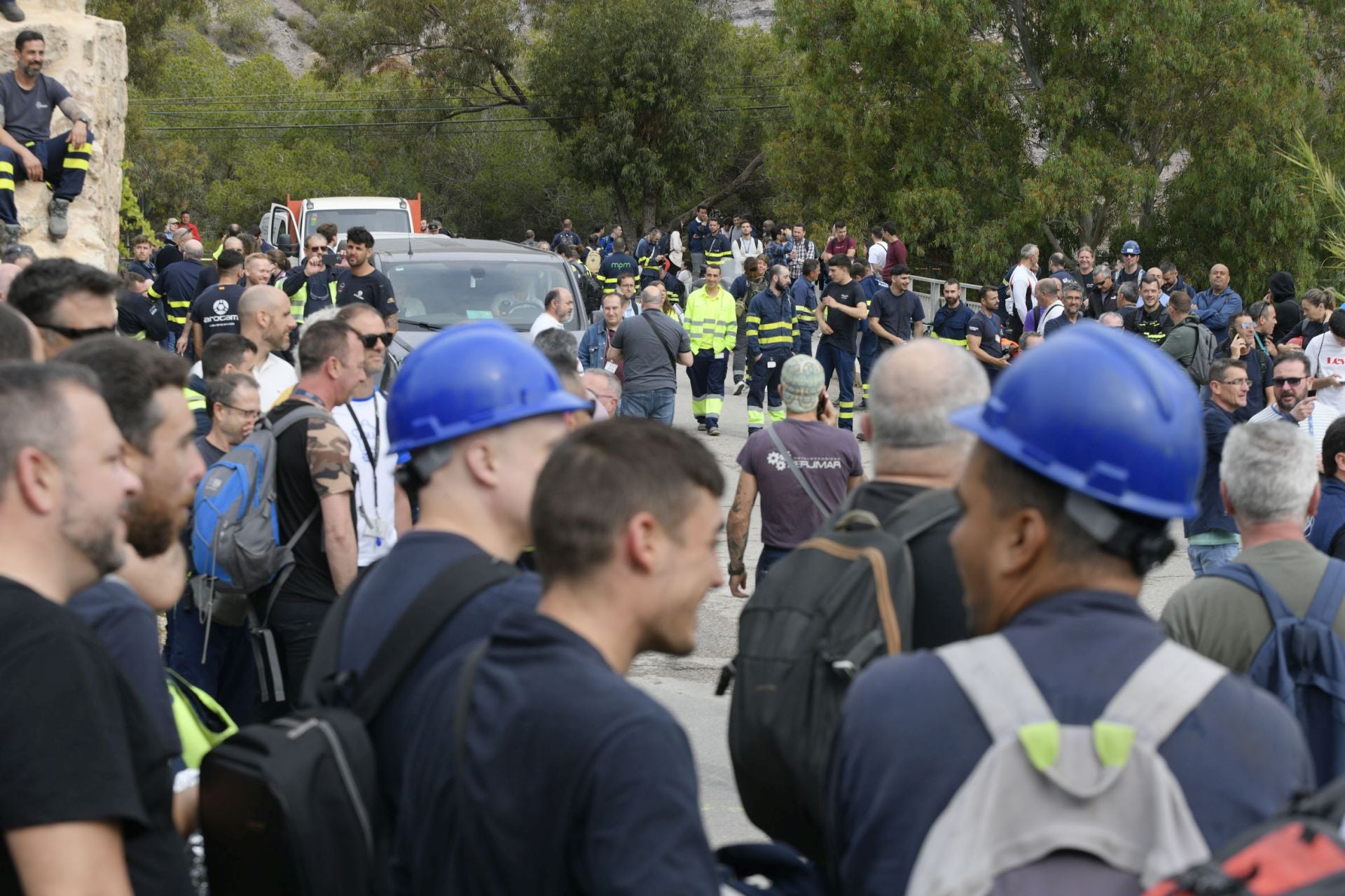 Los trabajadores de Navantia Cartagena se concentran a las puertas de la factoría, en imágenes