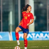 Daniela Arques, en un partido con la selección española sub-19 en Pinatar Arena.
