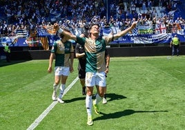 Ton Ripoll celebra el gol del Sabadell en Eibar.