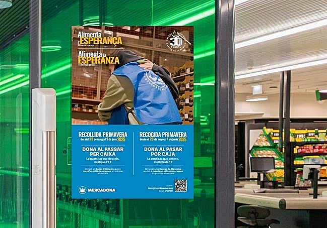 Cartelería en tienda de la Recogida de Primavera 2025.