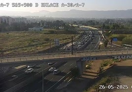 La autovía A-30, este lunes, a la altura de Murcia.