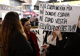 Varias manifestantes, en la protesta del 8M de 2024en Murcia.