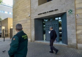 Un agente, ante el Instituto Regional de Medicina Legal, en una imagen de archivo.