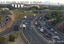 El enlace de la autovía A-30 con la A-7, este martes.