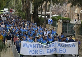 La manifestación de los trabajadores de Navantia, en imágenes