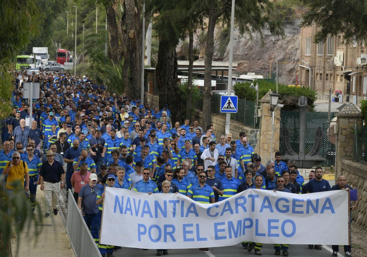 La manifestación de los trabajadores de Navantia, en imágenes