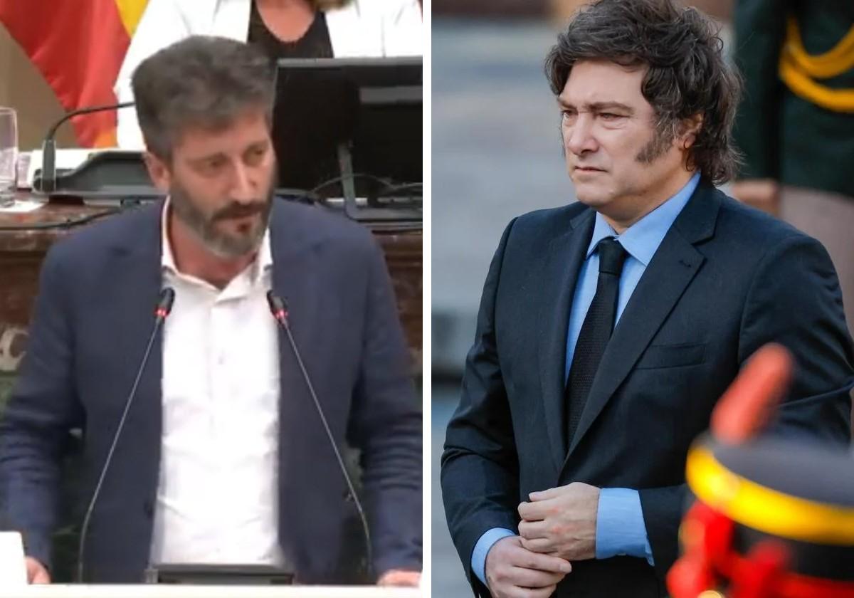 Víctor Egío y Javier Milei.