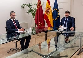 Francisco Lucas y Fernando López Miras, reunidos este jueves en San Esteban.