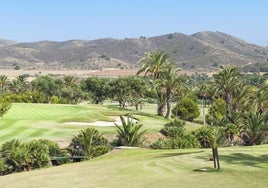 Ángel Holgado.El director general del complejo también juega al golf.El paraíso. Una de las maravillosas panorámicasque ofrece el golf del complejo. Juntos. El complejo murciano quiere que agosto se llene de familias jugando al golf.