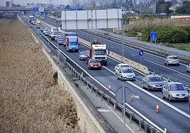 Retenciones en la autovía MU-30, en una imagen de archivo.