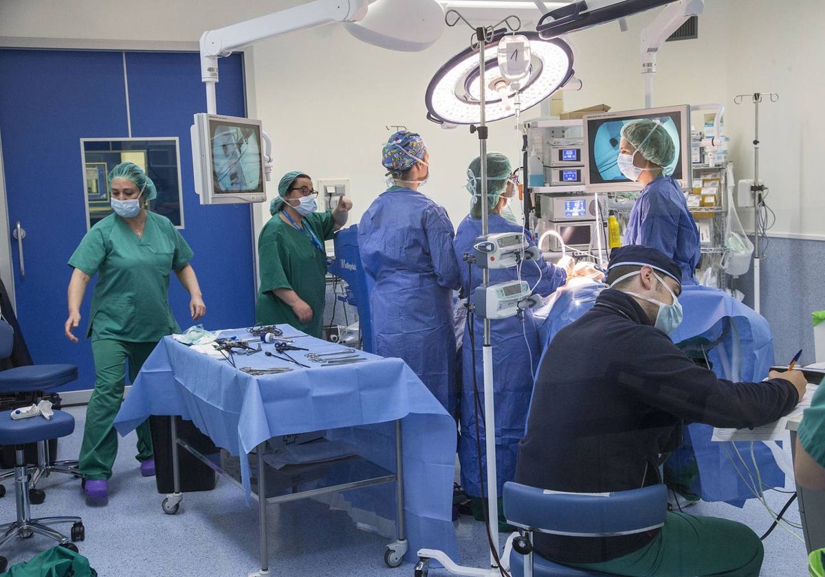 Los proveedores de material quirúrgico y prótesis sufren, entre otros, el parón en los pagos. En la imagen, una intervención quirúrgica en Cartagena.
