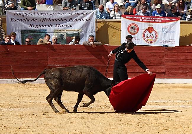 Iker Ruiz en su participación en el Bolsín Taurino de Torre Pacheco.