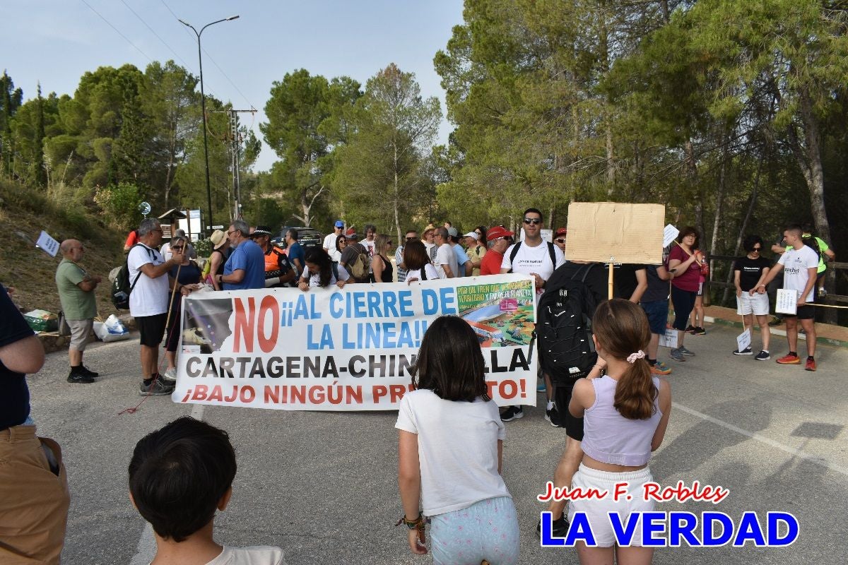 Imágenes de la marcha convocada por Plaza Nueva por la conexión ferroviaria con Albacete