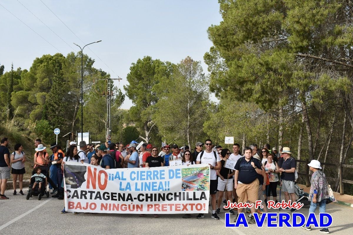 Imágenes de la marcha convocada por Plaza Nueva por la conexión ferroviaria con Albacete