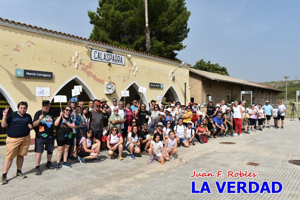 Imágenes de la marcha convocada por Plaza Nueva por la conexión ferroviaria con Albacete