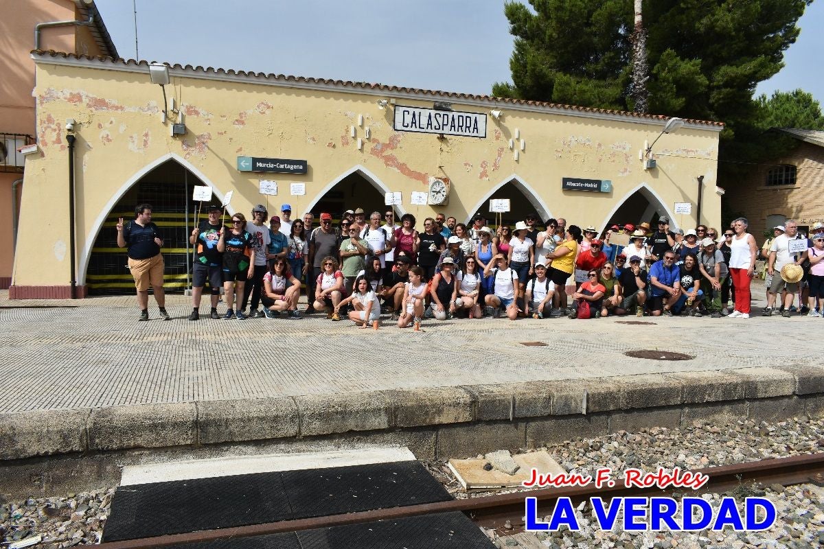 Imágenes de la marcha convocada por Plaza Nueva por la conexión ferroviaria con Albacete