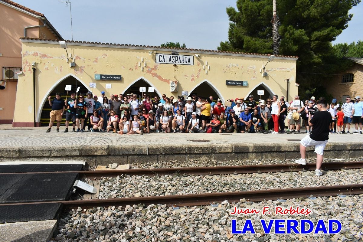 Imágenes de la marcha convocada por Plaza Nueva por la conexión ferroviaria con Albacete